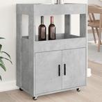 vidaXL Drankkar 60x39,5x89 cm bewerkt hout betongrijs, Verzenden, Nieuw, 50 tot 100 cm, Minder dan 100 cm