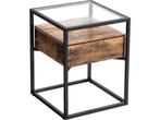 Veiling - Bijzettafel Drift Glas Industrieel - 43×43×54 cm, Huis en Inrichting, Tafels | Bijzettafels, Nieuw
