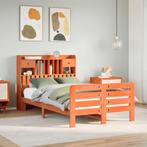 vidaXL Bed met boekenkast zonder matras grenenhout wasbruin, Verzenden, 190 cm of minder, Overige maten, Hout