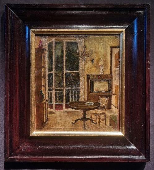 Italiaanse school (XX) - Salotto, Antiek en Kunst, Kunst | Schilderijen | Klassiek