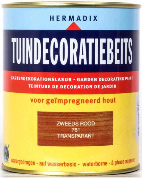 Tuindecoratiebeits Transparant Zweeds Rood 761 750 ml, Doe-het-zelf en Verbouw, Verf, Beits en Lak, Nieuw, Ophalen of Verzenden