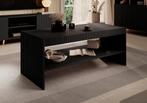 Meubella | salontafel mat zwart met extra plank 120x57x50cm, 100 tot 150 cm, 50 tot 75 cm, Verzenden, Nieuw