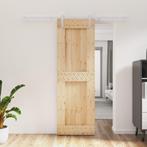 vidaXL Schuifdeur met beslag 70x210 cm massief grenenhout, Doe-het-zelf en Verbouw, Deuren en Horren, Verzenden, Nieuw