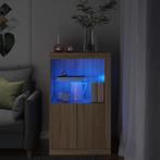 vidaXL Bijzetkast met LED-verlichting bewerkt hout sonoma, Verzenden, Nieuw
