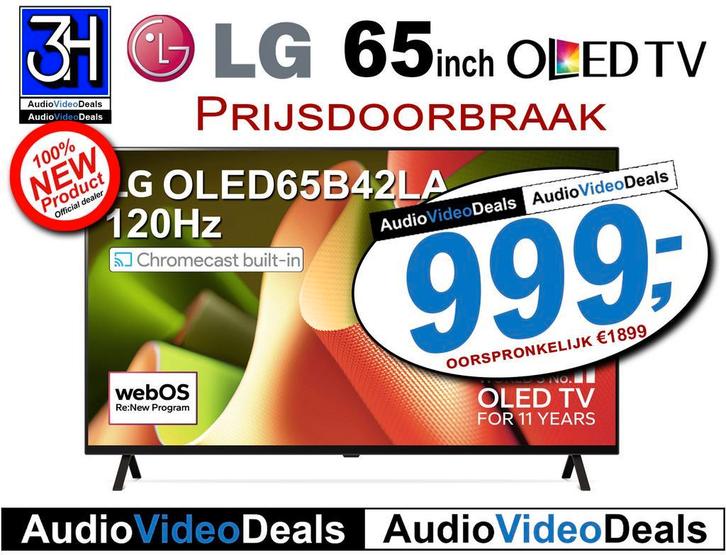 LG OLED65B42LA Goedkoopste Nieuwe!! 65inch OLED TV, Audio, Tv en Foto, Televisies, 100 cm of meer, Smart TV, 120 Hz, 4k (UHD)