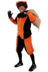 Luxe Zwarte Piet pak oranje velours S M + GRATIS SCHMINK flu