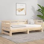vidaXL Slaapbank uitschuifbaar massief grenenhout 2x(90x190), Huis en Inrichting, Slaapkamer | Bedden, 90 cm, Eenpersoons, Bruin