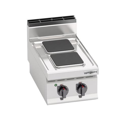 GGM Gastro | Elektrische kookplaat - 5,2 kW - 2 vierkante |, Witgoed en Apparatuur, Fornuizen, Inbouw, Nieuw, Verzenden