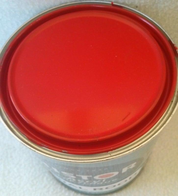 KNAL ROOD - Zijdeglans 1 liter - Acryl (CARNAVAL - KLEUREN), Doe-het-zelf en Verbouw, Verf, Beits en Lak, Verf, Rood, Nieuw, Ophalen of Verzenden