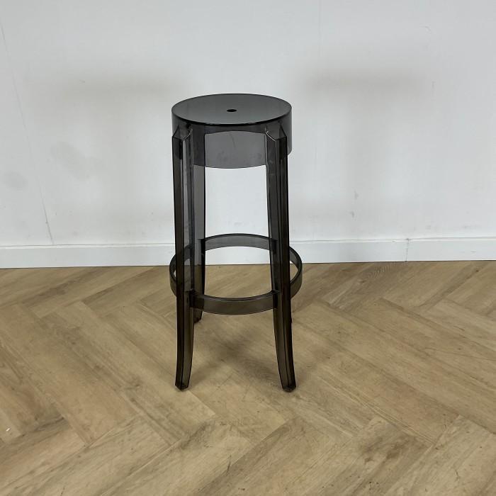 barkruk Kartell Charles Ghost, zithoogte 76 cm, transparant, Huis en Inrichting, Barkrukken, Gebruikt, Ophalen of Verzenden
