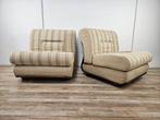 Fauteuil - Hout, Textiel - Set van twee vintage fauteuils