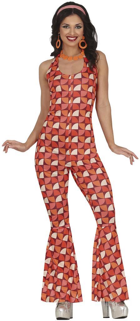 Disco Lady Jumpsuit Dames Retro Red, Kleding | Dames, Carnavalskleding en Feestkleding, Nieuw, Ophalen of Verzenden