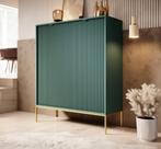 Dressoir groen 104x39x125 cm goud hotel chique, Nieuw, 25 tot 50 cm, Industrieel, 100 tot 150 cm