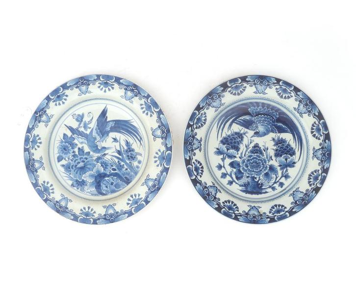 Twee patelen borden, Nederland, Delft, tweede helft 20e eeuw, Antiek en Kunst, Curiosa en Brocante