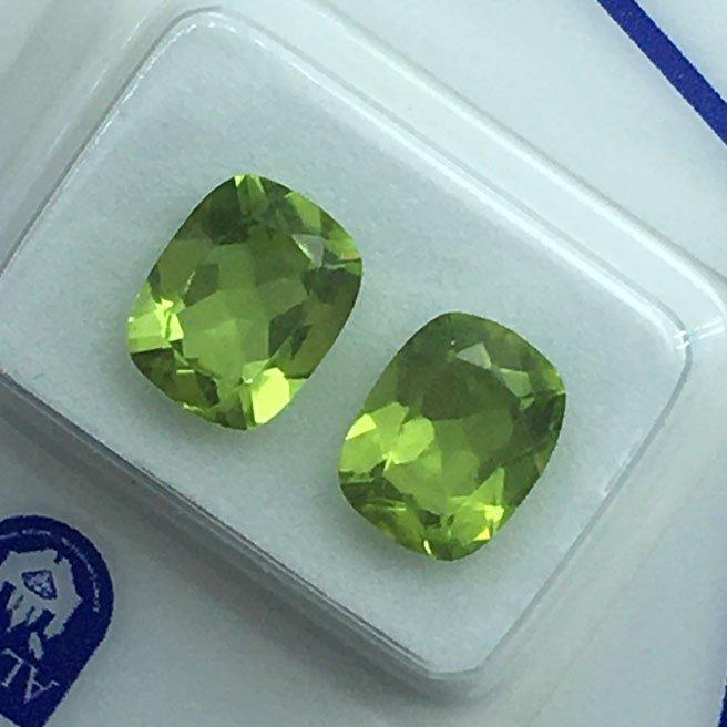 Zonder Minimumprijs - 2 pcs Groen Olivijn - 4.08 ct -, Sieraden, Tassen en Uiterlijk, Edelstenen