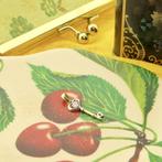 Bicolor gouden hanger van een sleutel met zirconia, Ophalen of Verzenden, Gebruikt, Goud, Overige merken