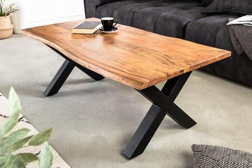 Massief houten salontafel MAMMUT 120cm acacia honing, Huis en Inrichting, Tafels | Salontafels, Ophalen of Verzenden