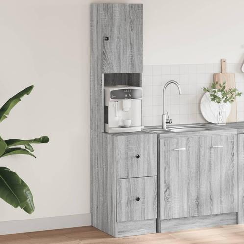 vidaXL Keukenkast 35x50x180 cm bewerkt hout grijs sonoma, Huis en Inrichting, Keuken | Keukenelementen, Grijs, Nieuw, Verzenden
