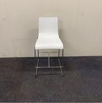 barkruk zithoogte 61 cm, wit - chroom, Ophalen of Verzenden, Gebruikt