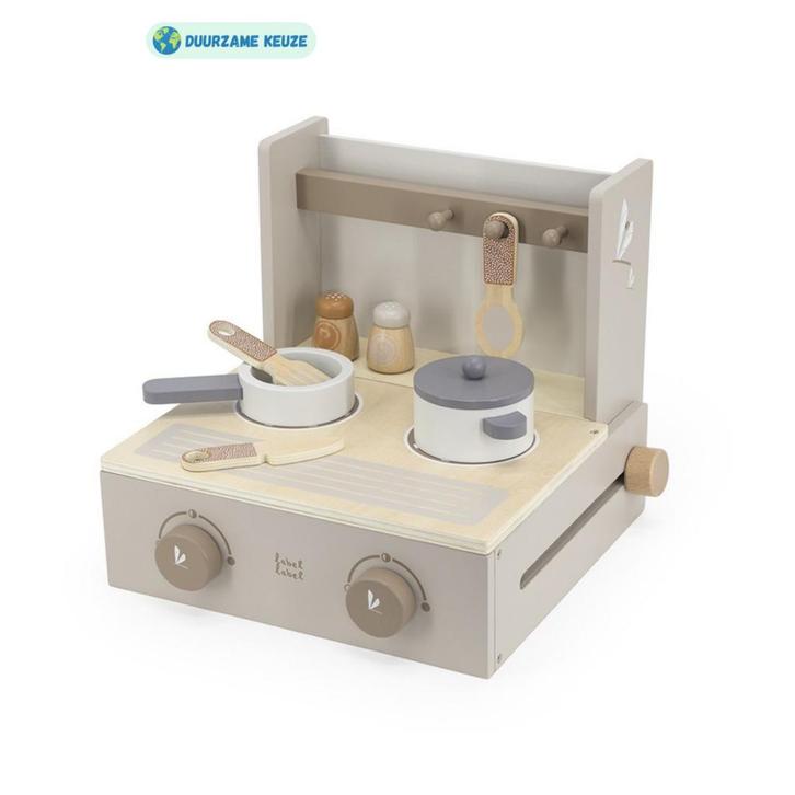 Houten kookstel | Duurzaam keukenspeelgoed| Beige, Kinderen en Baby's, Speelgoed | Houten speelgoed, Nieuw, Ophalen of Verzenden