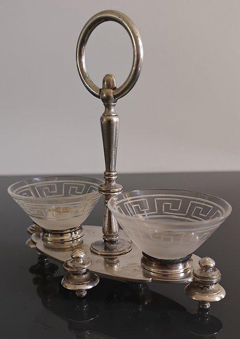Christofle - Zout- en pepervaatjes - zilver metaal, Antiek en Kunst, Kunst | Designobjecten