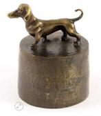 Prachtige honden urn verbronsd met Teckel gladharig beeld, Nieuw