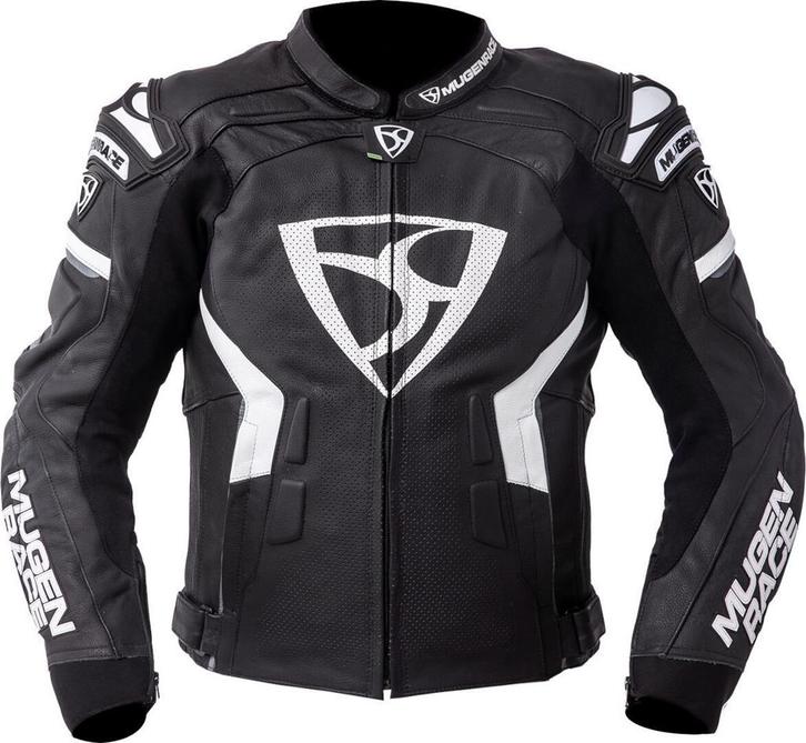 MUGENRACE Marcus Zwart Witte Leren Jas, Motoren, Kleding | Motorkleding, Heren, Nieuw met kaartje, Jas | leer, Verzenden