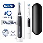 3x Oral-B Elektrische Tandenborstel iO 5 Zwart & Wit 2 stuks, Witgoed en Apparatuur, Nieuw, Verzenden
