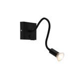 Moderne flexibele wandlamp USB zwart - Zeno, Huis en Inrichting, Lampen | Wandlampen, Nieuw, Overige materialen, Modern