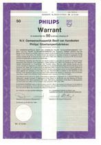 Philips warrant voor 5, 20, 50, 100 of 1000 aandelen, 1983/4, Ophalen of Verzenden, 1970 tot heden, Overige typen