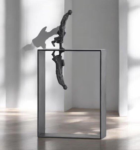 sculptuur, The Walking Man Reflect - 29 cm - bron, Antiek en Kunst, Curiosa en Brocante