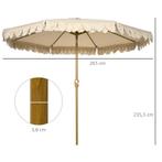 TRUUSK Parasol, Met Franjes, Kantelbaar, Met Handslinger, St, Verzenden, Nieuw