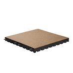 Rubber tegel met pen- en gat verbinding EPDM - Beige - 50x50, Nieuw, Verzenden