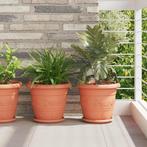 vidaXL Plantenpotten 24 pcs Baksteenrood Ø 26 x 21.5 cm, Kunststof, Minder dan 30 cm, Verzenden, Minder dan 60 cm