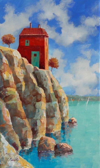 Guido Borelli (XX) - Rocce Rosse, Antiek en Kunst, Kunst | Schilderijen | Modern