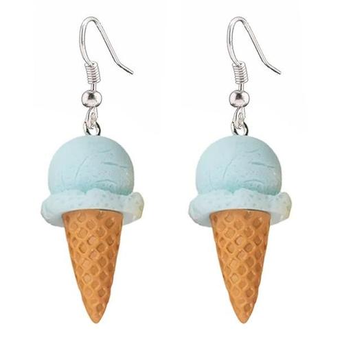 Fako Bijoux® - Oorbellen - IJsjes - Hoorntjes - Blauw, Sieraden, Tassen en Uiterlijk, Oorbellen, Verzenden