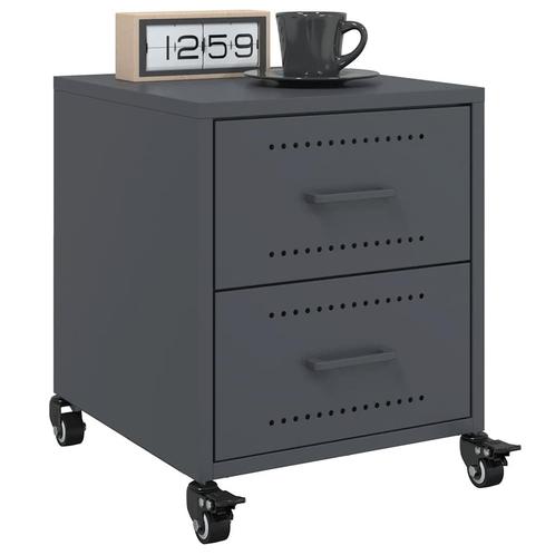 vidaXL Nachtkastjes 2 st 36x39x43,5 cm staal, Huis en Inrichting, Slaapkamer | Nachtkastjes, Nieuw, Metaal of Aluminium, Verzenden