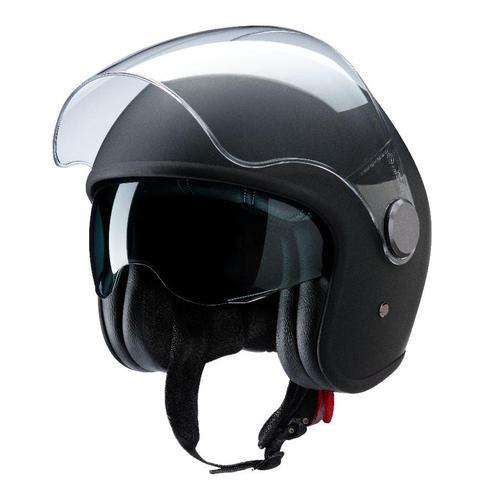 Redbike RB-860 classic jethelm mat zwart | ECE 22.06, Motoren, Kleding | Motorhelmen, Nieuw met kaartje, Verzenden
