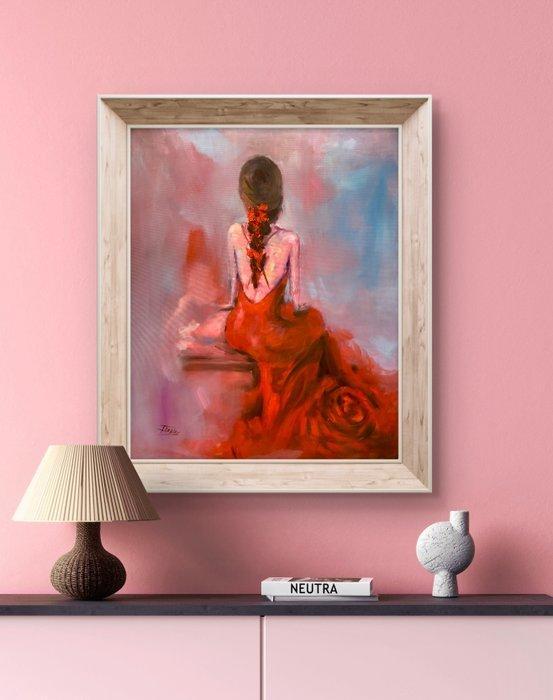 Isabel Tapias T - En mi propio jardín. NO RESERVE, Antiek en Kunst, Kunst | Schilderijen | Modern