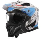 LS2 OF606 Drifter Devor Matt Wit Blauw 06 Multi Helm, Motoren, Kleding | Motorhelmen, Jethelm, XXL, Nieuw met kaartje, Overige merken