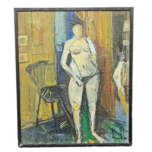 Joan Abelló (1922-2008) - Naked woman, Antiek en Kunst, Kunst | Schilderijen | Klassiek