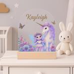 Eenhoorn met elfje | Unicorn | Nachtlampje met eigen naa..., Nieuw