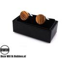 Houten manchetknopen Zebrano, Kleding | Heren, Trouwkleding en Trouwaccessoires, Verzenden, Nieuw