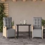 vidaXL 3-delige Tuinset met kussens poly rattan gemengd, Tuin en Terras, 2 zitplaatsen, Nieuw, Tuinset, Verzenden