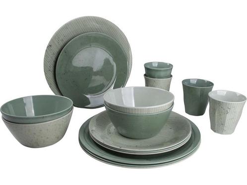 Bo-Camp - Servies - Mix & Match- 16 Stuks - Groen, Huis en Inrichting, Woonaccessoires | Overige, Zo goed als nieuw, Verzenden