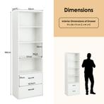 Boekenkast met 4 Open Vakken en 2 Laden Boekenkast Staand Re, Huis en Inrichting, Kasten | Boekenkasten, Nieuw, Verzenden