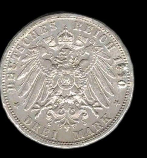 Duitsland, keizerrijk Ernst Ludwig. 2 Mark 1910 A Hessen, Postzegels en Munten, Munten | Europa | Niet-Euromunten