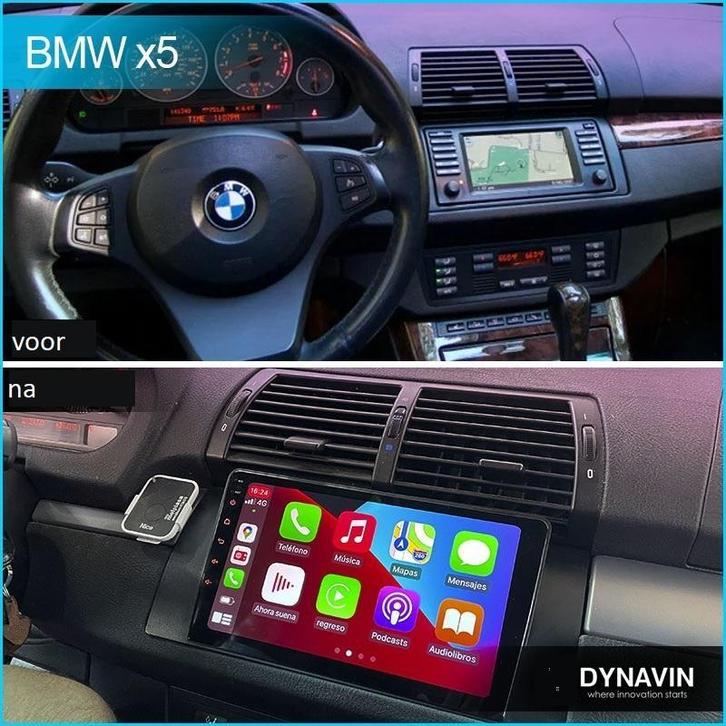 radio navigatie bmw E39 bmw X5 carkit android 14 carplay usb, Auto diversen, Autoradio's, Nieuw, Ophalen of Verzenden