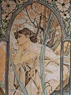 Arazzo Alfons Mucha LE SOIR - Art Nouveau - Afgewerkt en