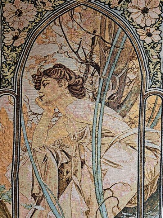 Arazzo Alfons Mucha LE SOIR - Art Nouveau - Afgewerkt en, Antiek en Kunst, Curiosa en Brocante
